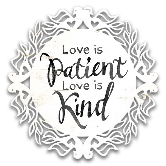 CIN107 - CR LOVE IS PATIENT Vintage Sign, Home & Garden, Metal Sign, Wall Art, 14 X 14 Inches