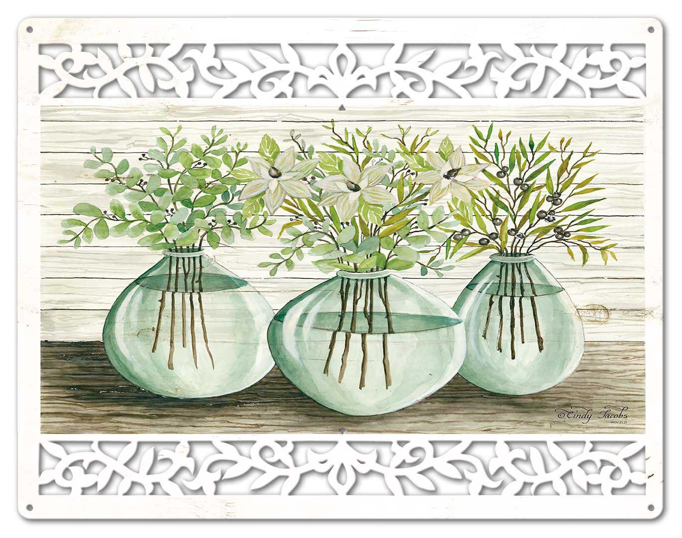 EAU GAL Glass Jars Vintage Sign, Home & Garden, Metal Sign, Wall Art, 18 X 14 Inches