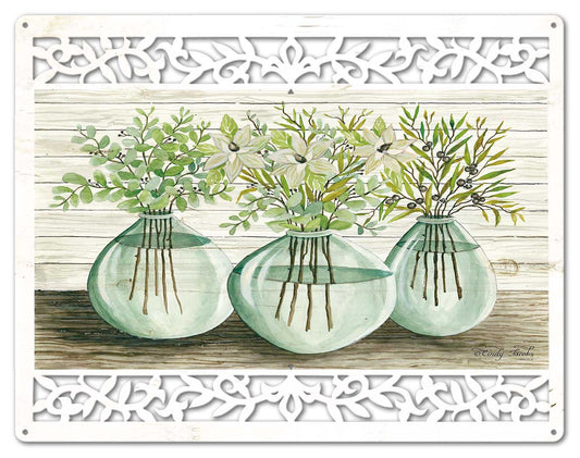 EAU GAL Glass Jars Vintage Sign, Home & Garden, Metal Sign, Wall Art, 18 X 14 Inches