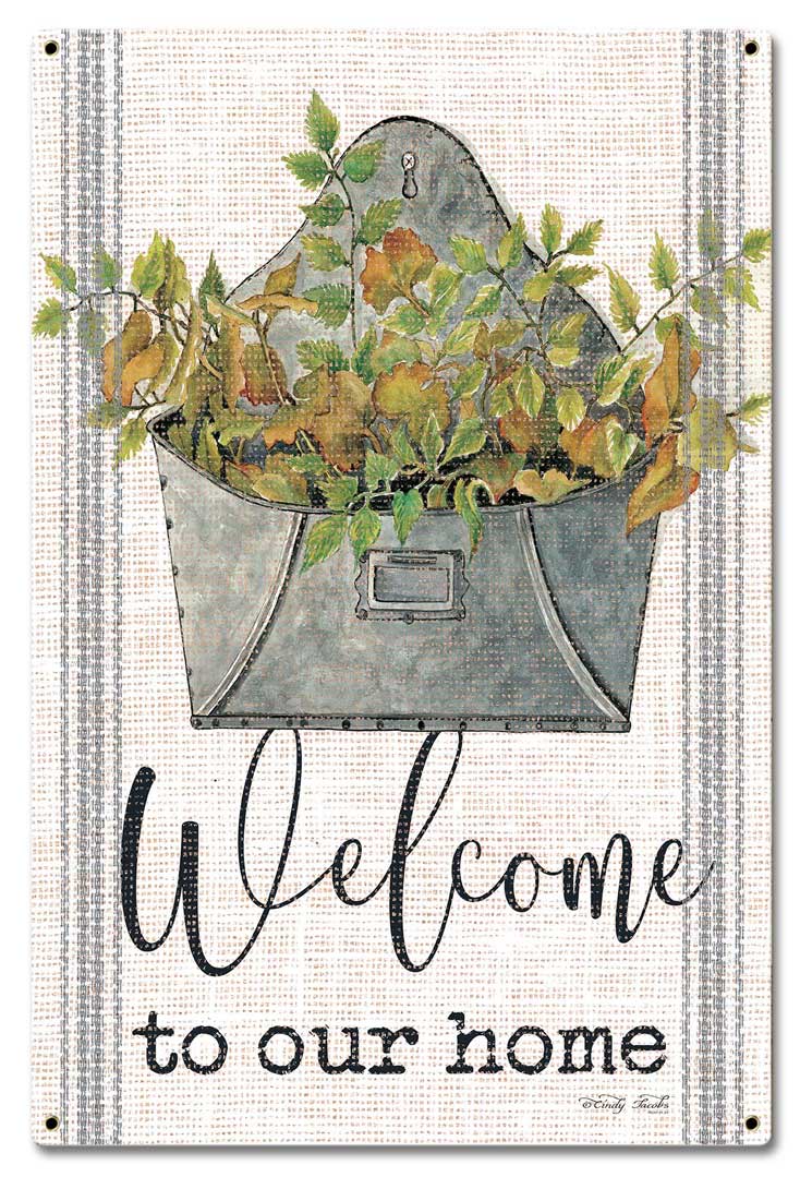 Wood Grain GAL Welcome Vintage Sign, Home & Garden, Metal Sign, Wall Art, 16 X 24 Inches
