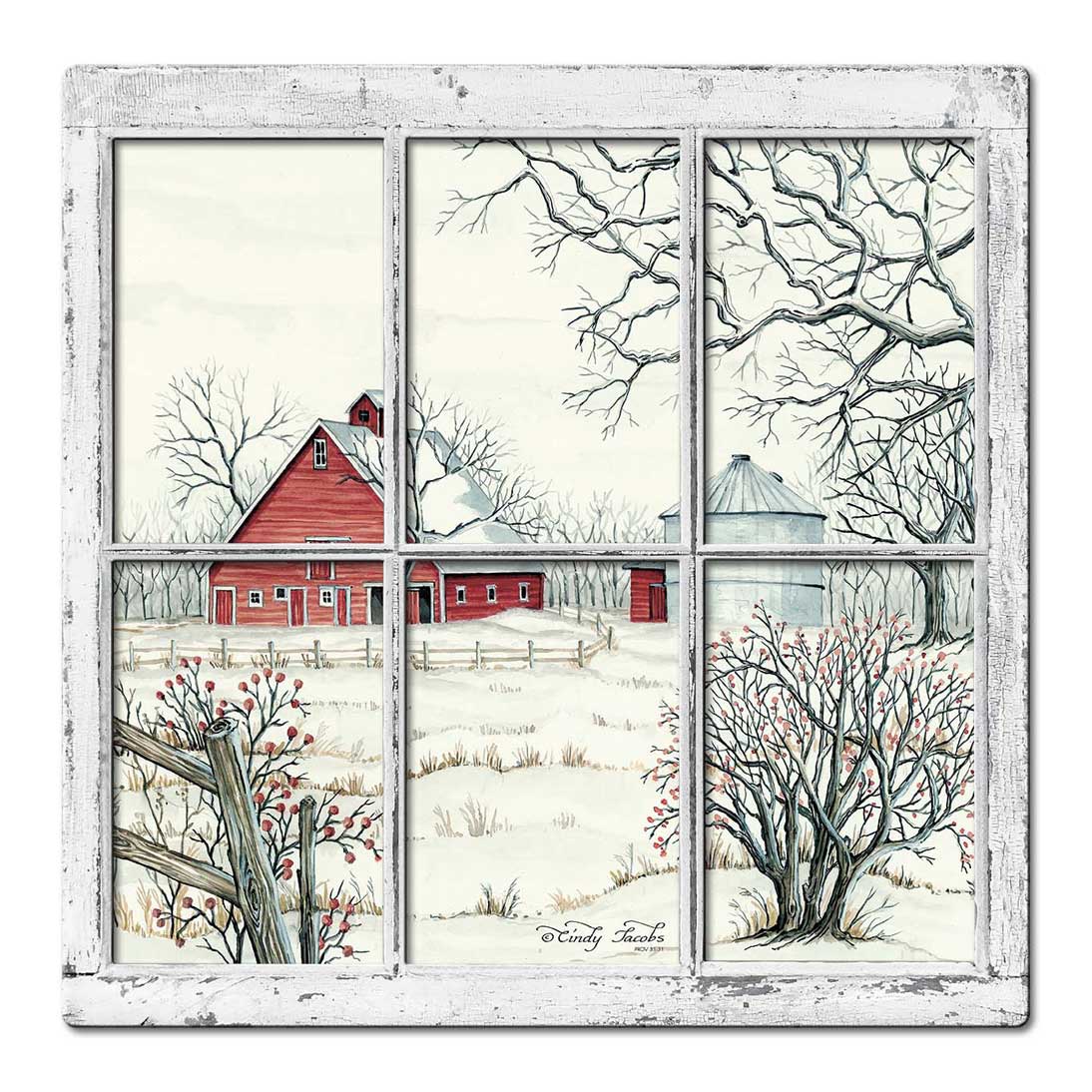 Winter Barn 9 3D Vintage Sign, Barn and Country, Metal Sign, Wall Art, 17 X 17 Inches