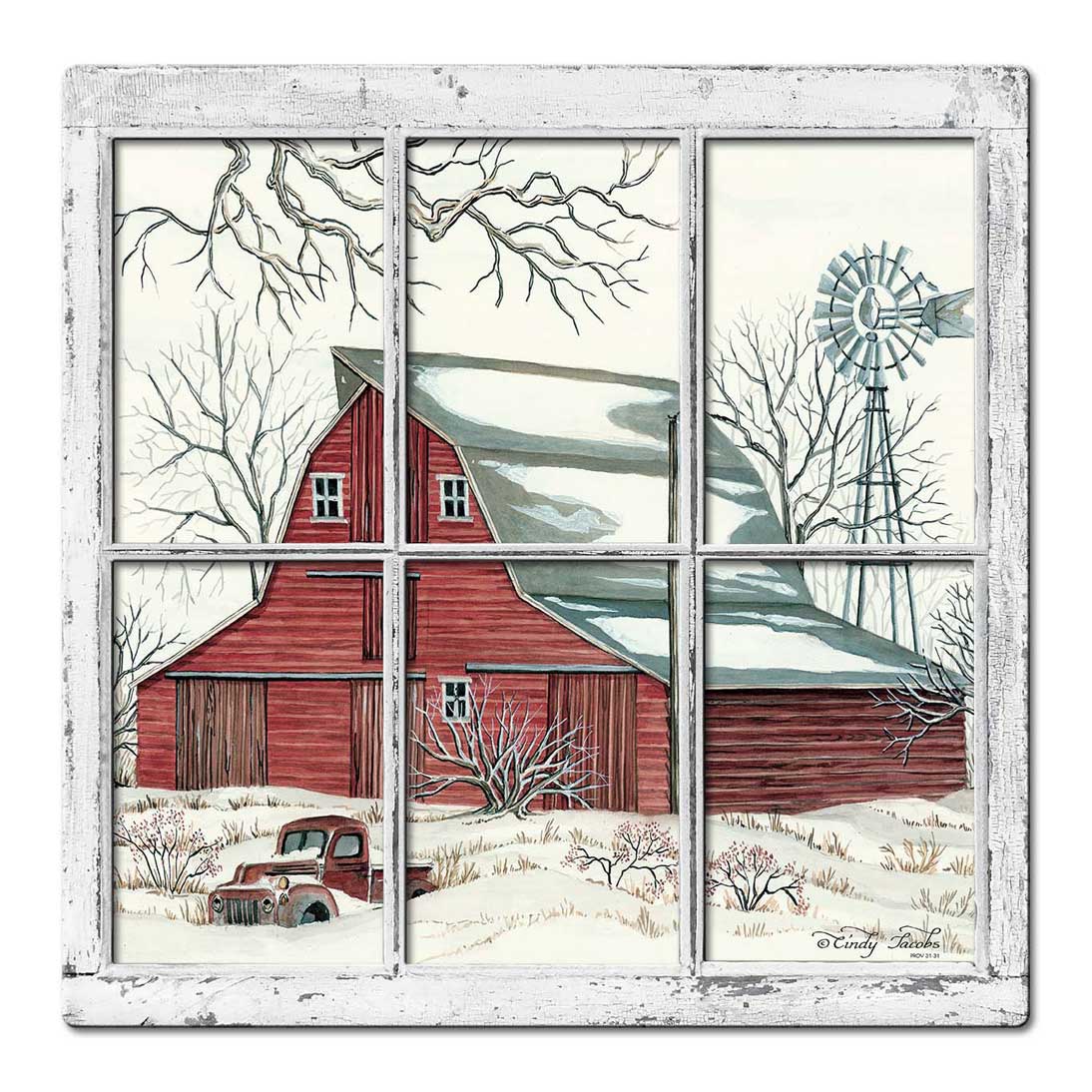Winter Barn 11 3D Vintage Sign, Barn and Country, Metal Sign, Wall Art, 24 X 24 Inches