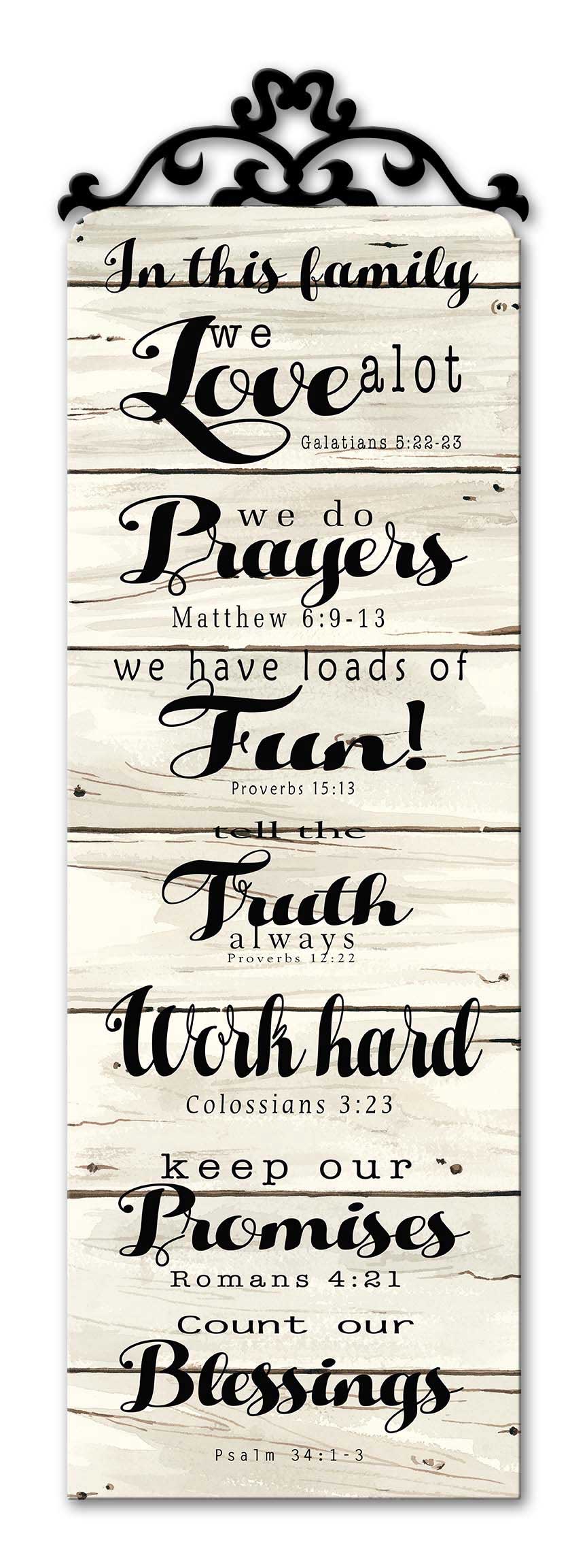 White In This Family Vintage Sign, Home & Garden, Metal Sign, Wall Art, 10 X 30 Inches