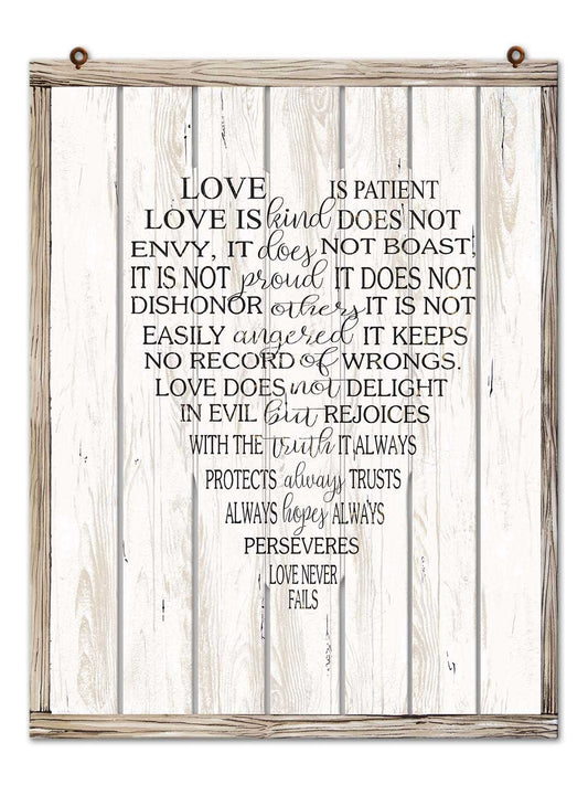 Sign Love Love Is Patient Vintage Sign, Home & Garden, Metal Sign, Wall Art, 20 X 25 Inches