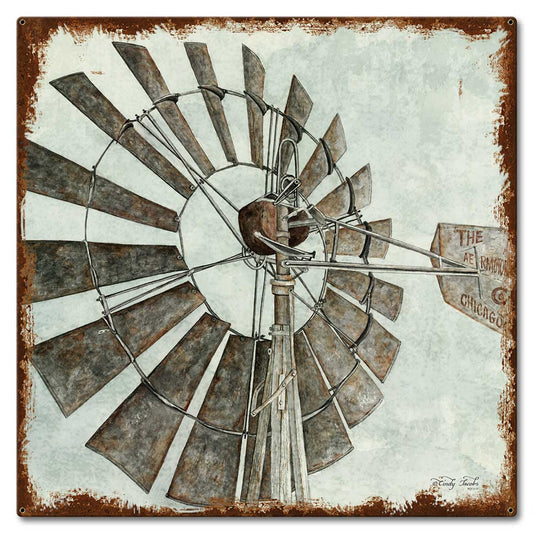 Windmill Vintage Sign, Home & Garden, Metal Sign, Wall Art, 17 X 17 Inches