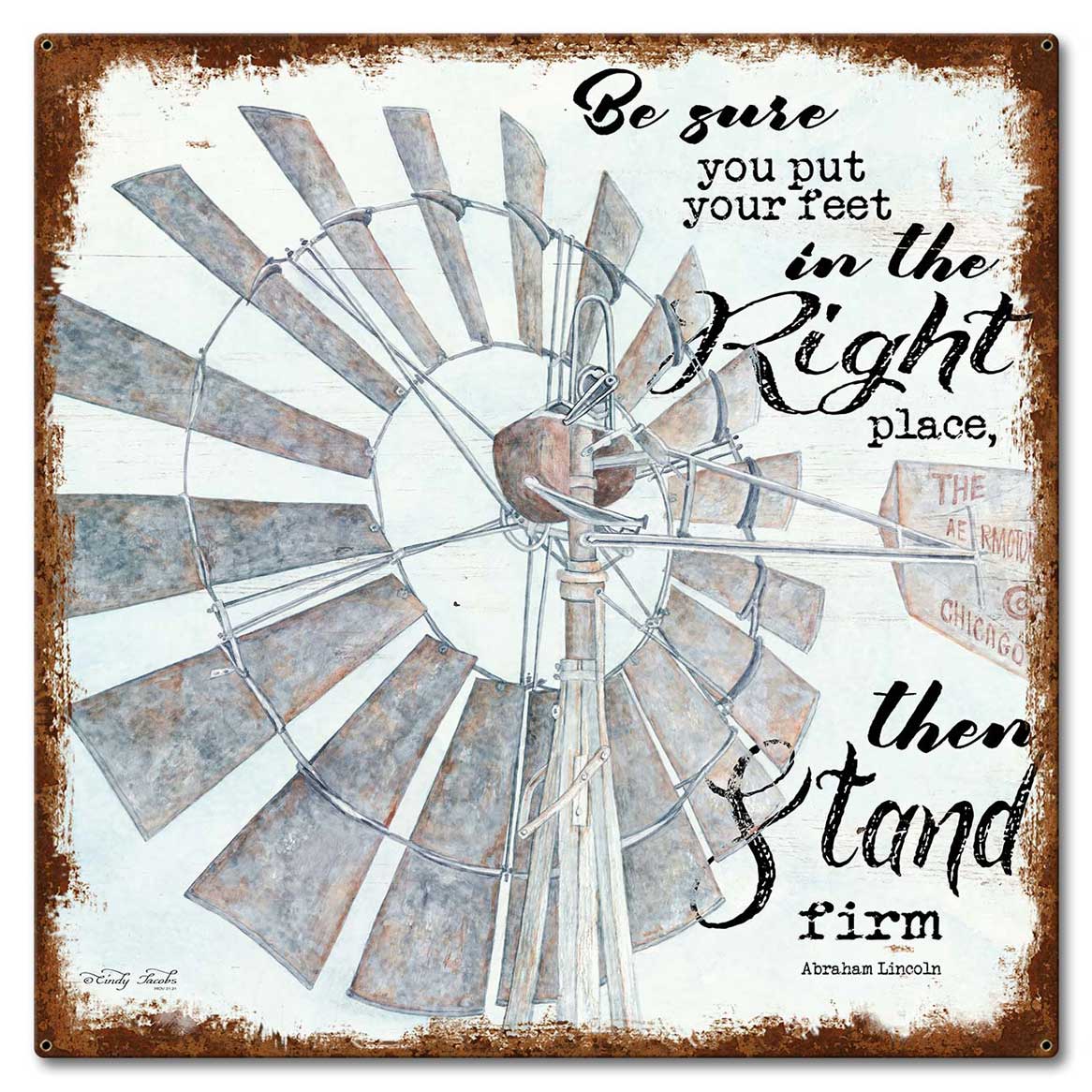 Windmill Be Sure Vintage Sign, Home & Garden, Metal Sign, Wall Art, 17 X 17 Inches