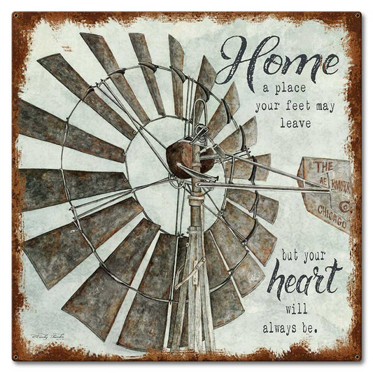 Windmill Home Vintage Sign, Home & Garden, Metal Sign, Wall Art, 17 X 17 Inches