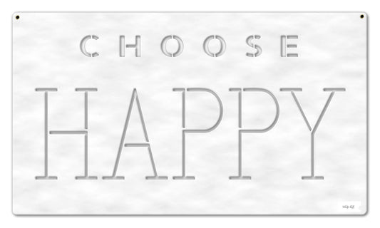 Choose Happy Vintage Sign, Home & Garden, Metal Sign, Wall Art, 14 X 8 Inches