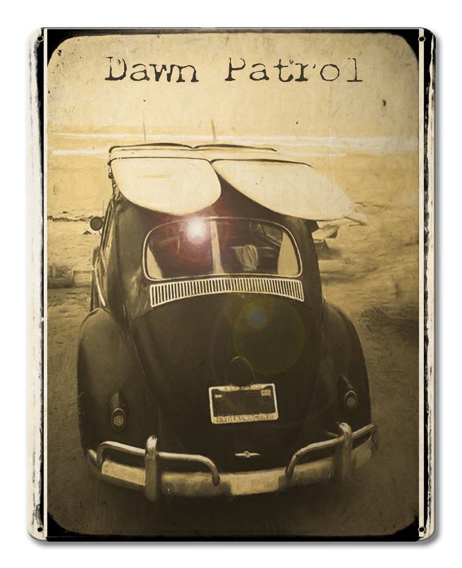 Dawn Patrol Vintage Sign, Automotive, Metal Sign, Wall Art, 12 X 15 Inches