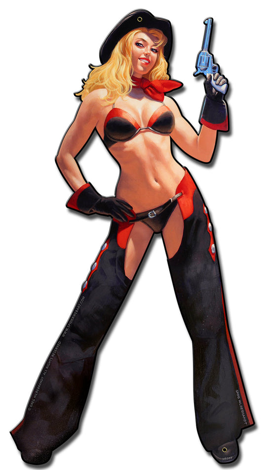 Smokin Hot Girl Vintage Sign, Pinup Girls, Metal Sign, Wall Art, 12 X 22 Inches