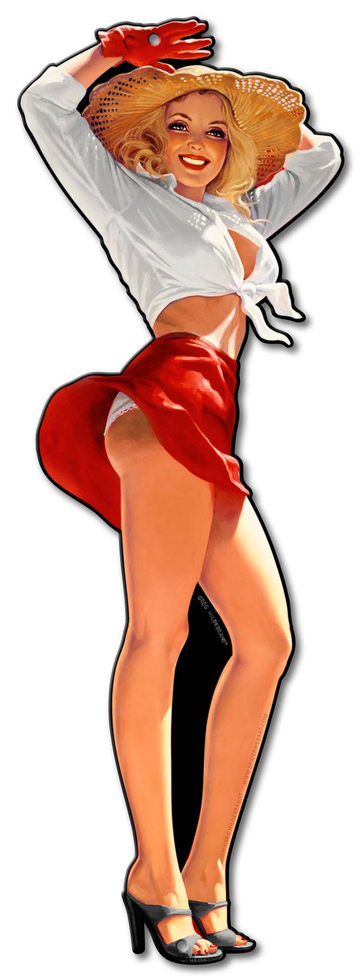 American Beauty Vintage Sign, Pinup Girls, Metal Sign, Wall Art, 8 X 22 Inches