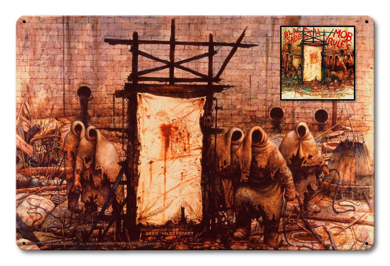 Mob Rules Vintage Sign, Pinup Girls, Metal Sign, Wall Art, 18 X 12 Inches