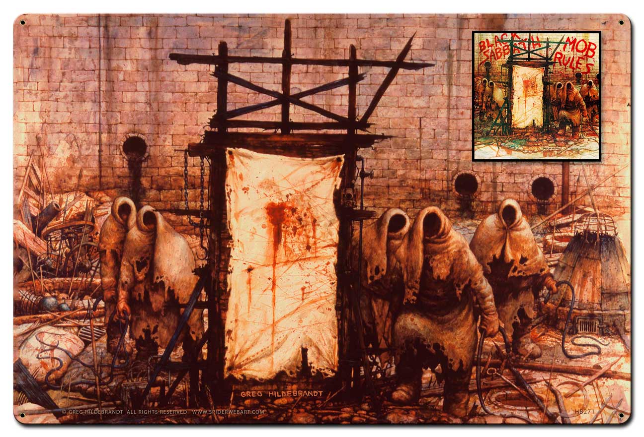 Mob Rules Vintage Sign, Pinup Girls, Metal Sign, Wall Art, 36 X 24 Inches