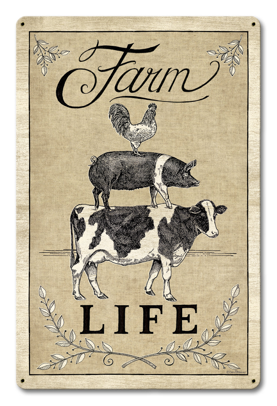 Farm Life Livestock Vintage Sign, Automotive, Metal Sign, Wall Art, 12 X 18 Inches