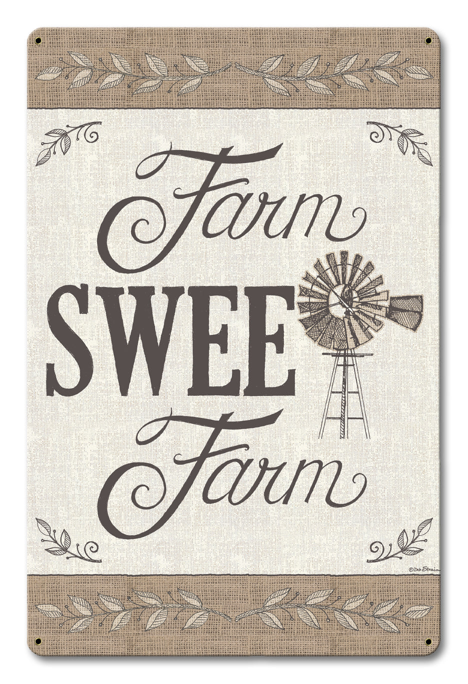 Farm Sweet Farm Vintage Sign, Automotive, Metal Sign, Wall Art, 12 X 18 Inches