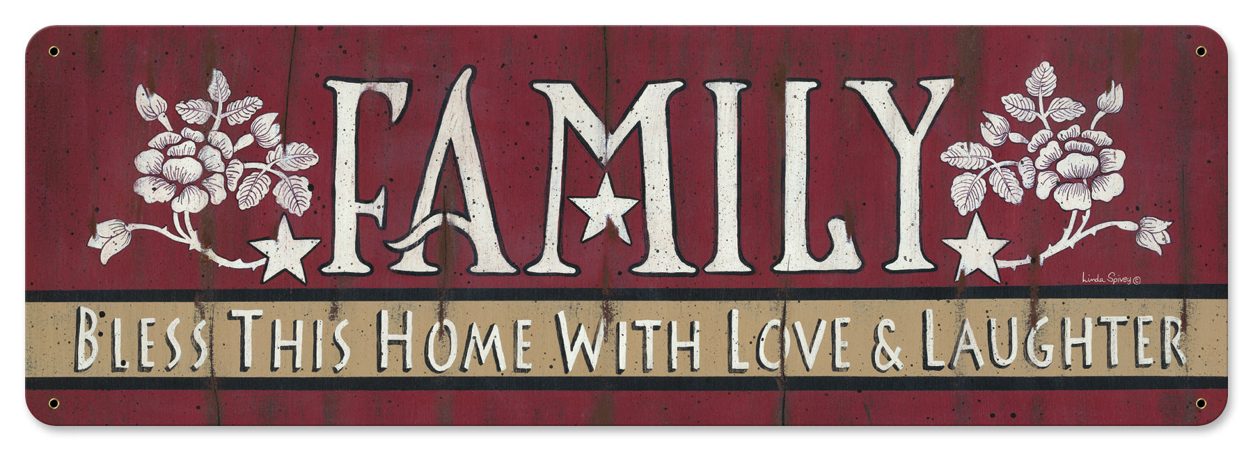 Family Bless This Home Vintage Sign, Automotive, Metal Sign, Wall Art, 24 X 8 Inches