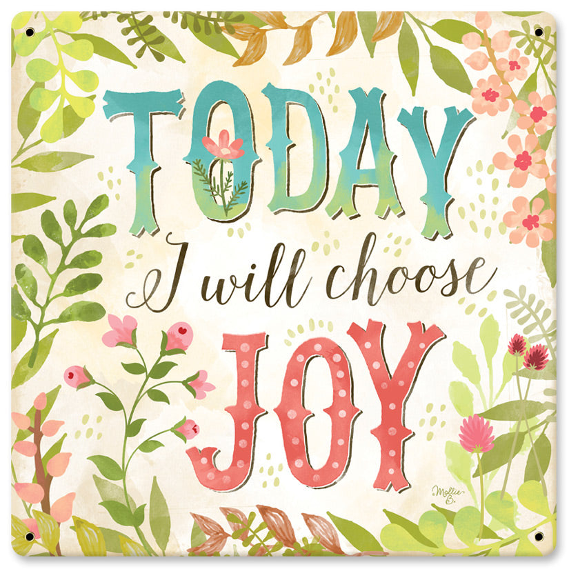 Today I Will Choose Joy Vintage Sign, Automotive, Metal Sign, Wall Art, 12 X 12 Inches