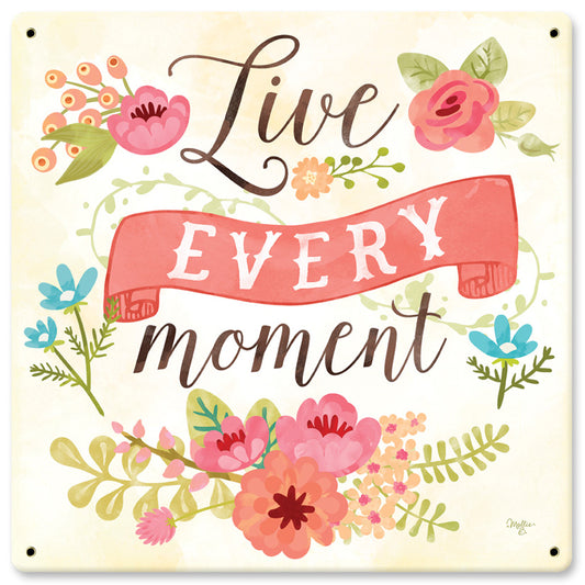 Live Every Moment Vintage Sign, Automotive, Metal Sign, Wall Art, 12 X 12 Inches
