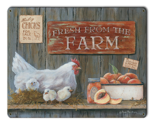 Fresh From The Farm Vintage Sign, Automotive, Metal Sign, Wall Art, 15 X 12 Inches