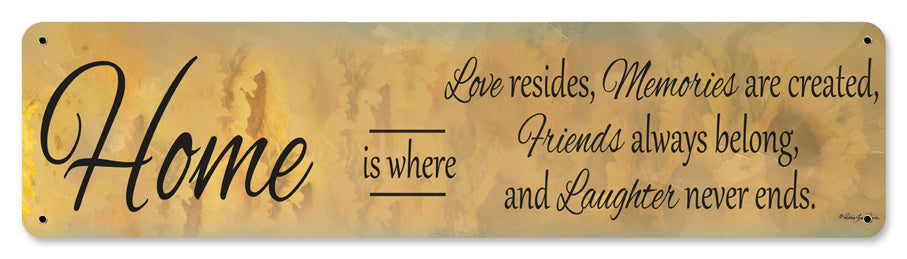 Home Is Where Love Resides Vintage Sign, Automotive, Metal Sign, Wall Art, 20 X 5 Inches
