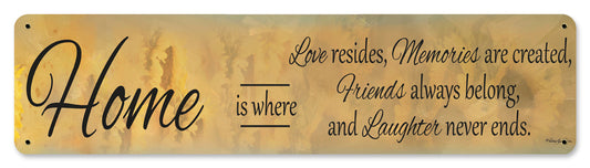 Home Is Where Love Resides Vintage Sign, Automotive, Metal Sign, Wall Art, 20 X 5 Inches