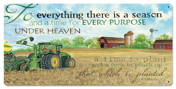 To Everything There Is A Season Vintage Sign, Automotive, Metal Sign, Wall Art, 24 X 12 Inches