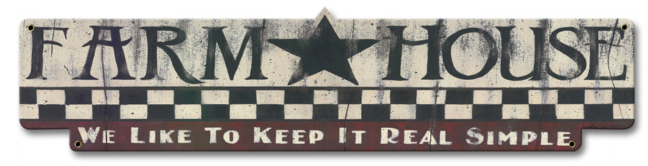 Farm House Vintage Sign, Automotive, Metal Sign 2, Wall Art, 20 X 5 Inches