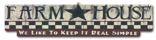 Farm House Vintage Sign, Automotive, Metal Sign 2, Wall Art, 20 X 5 Inches
