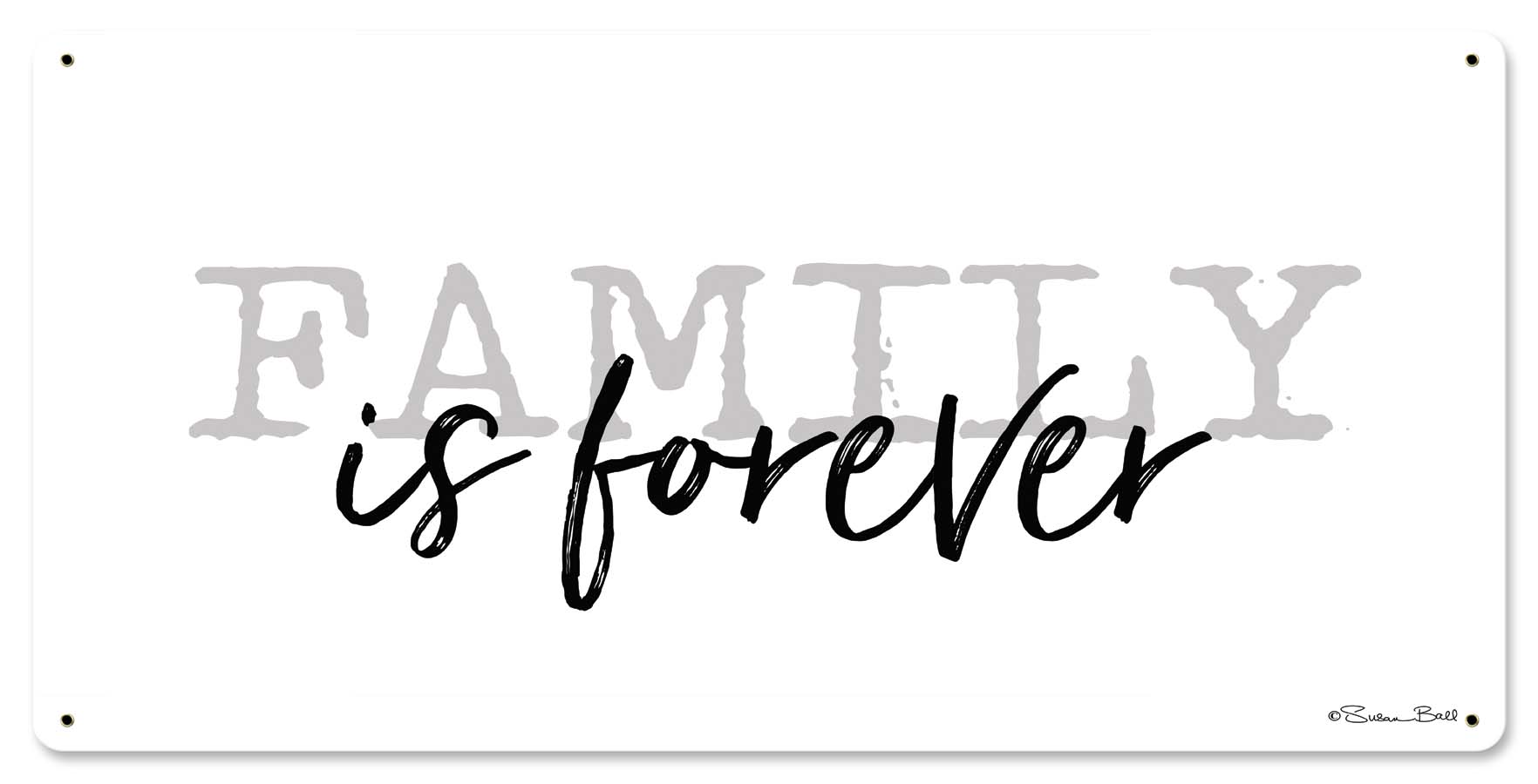 Family is Forever Vintage Sign, Automotive, Metal Sign, Wall Art, 12 X 24 Inches