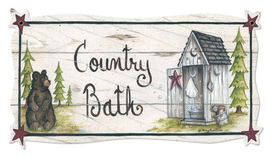 Country Bath Bear Vintage Sign, Automotive, Metal Sign, Wall Art, 18 X 10 Inches