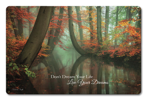 Live Your Dreams Vintage Sign, Automotive, Metal Sign, Wall Art, 18 X 12 Inches