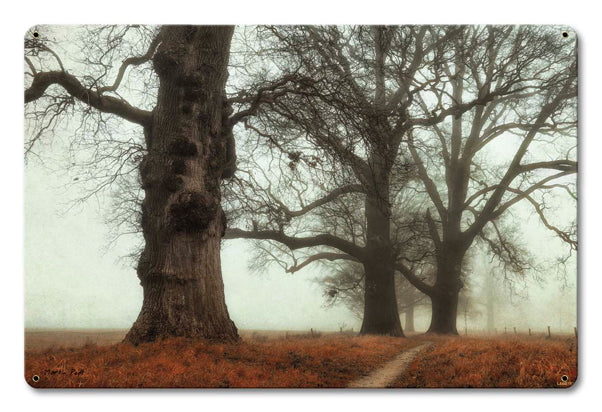 Trees In The Fog Vintage Sign, Automotive, Metal Sign, Wall Art, 18 X 12 Inches