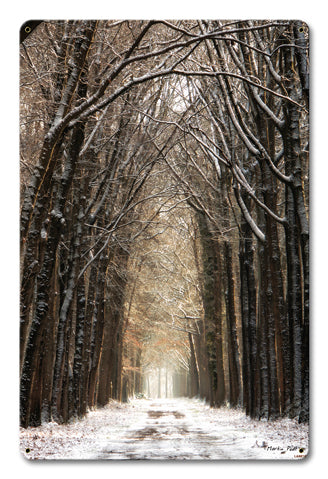 Path in the Snow Vintage Sign, Automotive, Metal Sign, Wall Art, 12 X 18 Inches