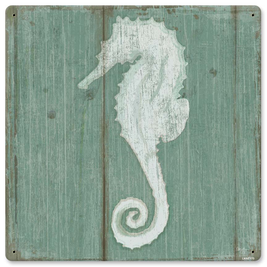 Seahorse Vintage Sign, Automotive, Metal Sign, Wall Art, 12 X 12 Inches