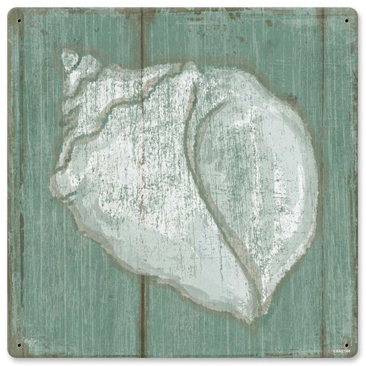 Seashell Vintage Sign, Automotive, Metal Sign, Wall Art, 12 X 12 Inches