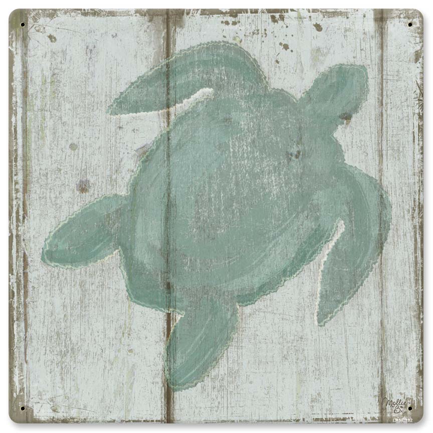 Turtles Vintage Sign, Automotive, Metal Sign, Wall Art, 12 X 12 Inches
