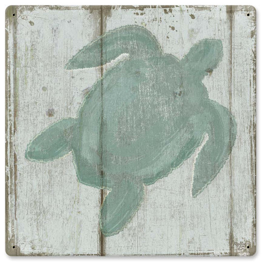 Turtles Vintage Sign, Automotive, Metal Sign, Wall Art, 12 X 12 Inches