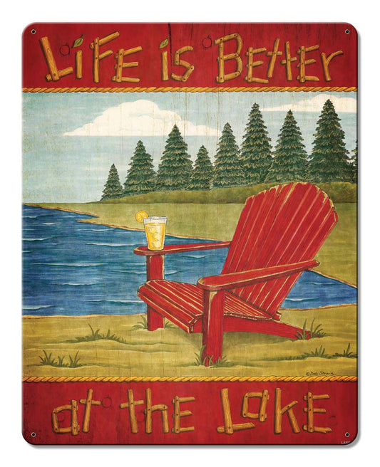 Life is Better Vintage Sign, Automotive, Metal Sign, Wall Art, 12 X 15 Inches
