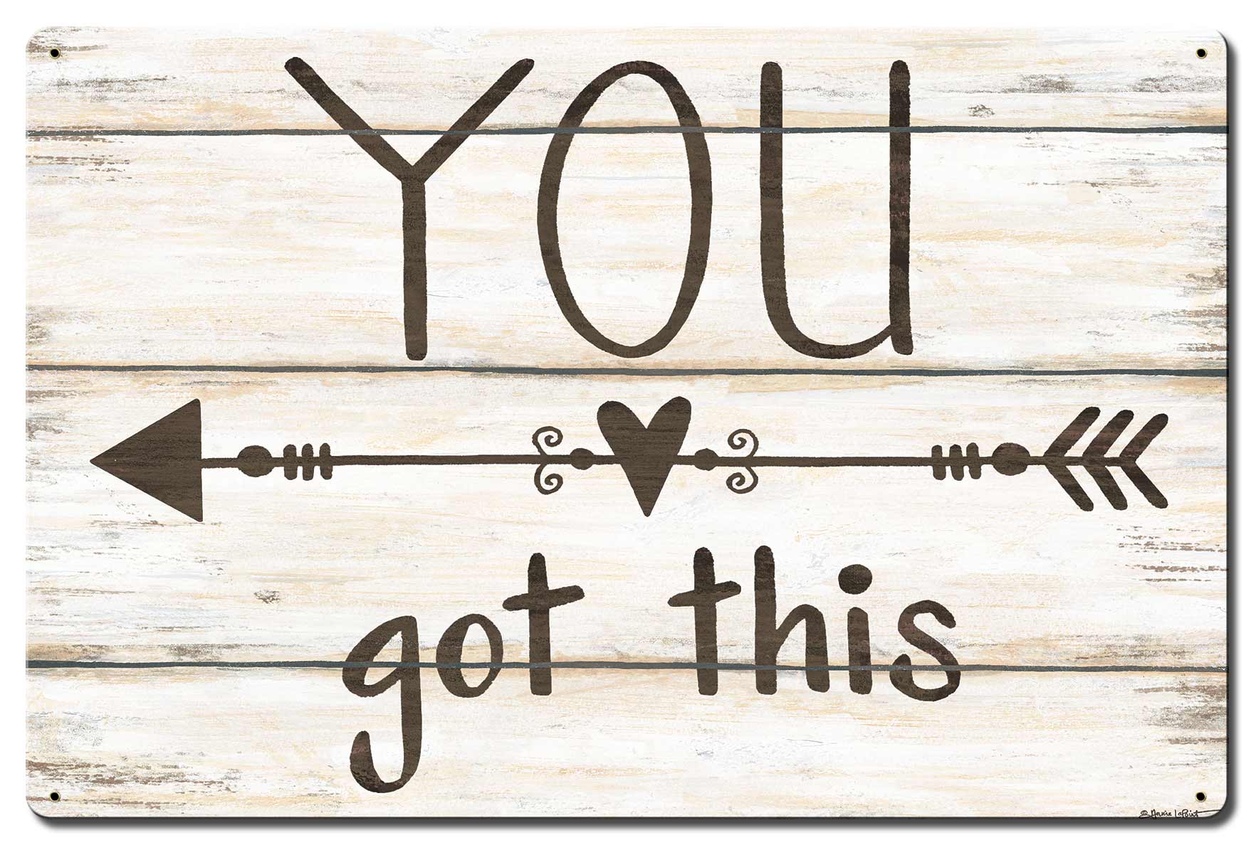 You Got This Heart Arrow Vintage Sign, Automotive, Metal Sign, Wall Art, 24 X 16 Inches