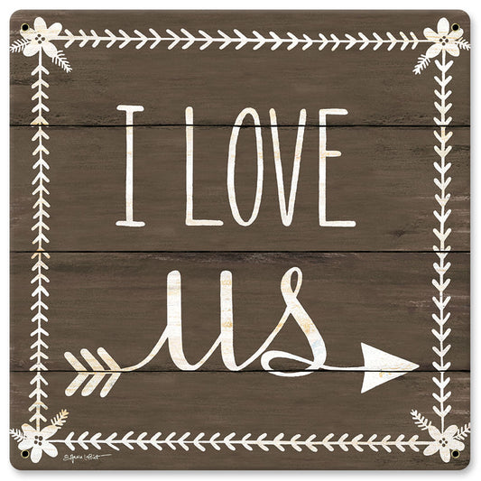 I Love Us Vintage Sign, Automotive, Metal Sign, Wall Art, 12 X 12 Inches
