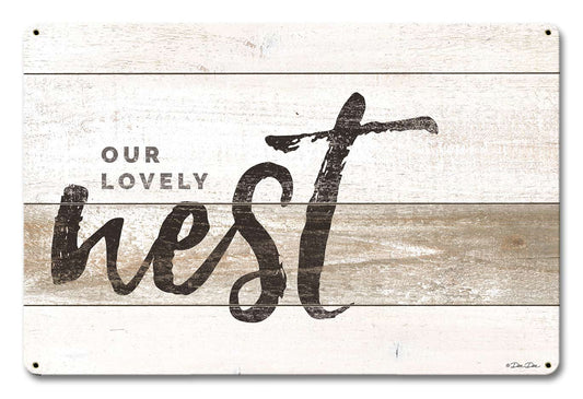 Our Lovely Nest Vintage Sign, Automotive, Metal Sign, Wall Art, 18 X 12 Inches