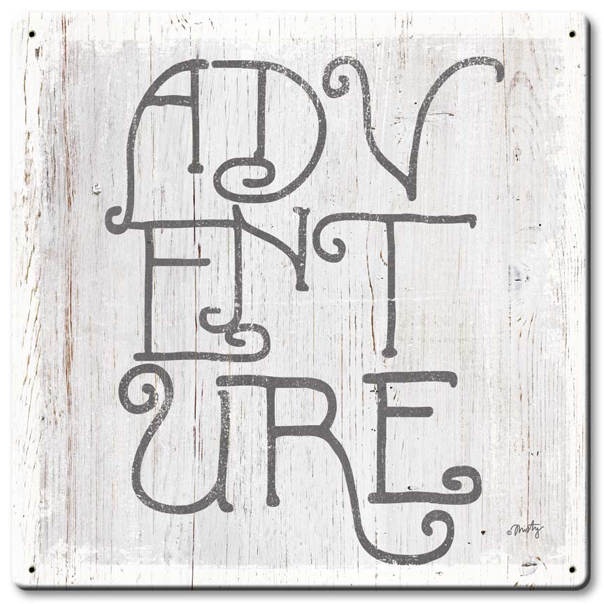 Adventure Vintage Sign, Automotive, Metal Sign, Wall Art, 12 X 12 Inches