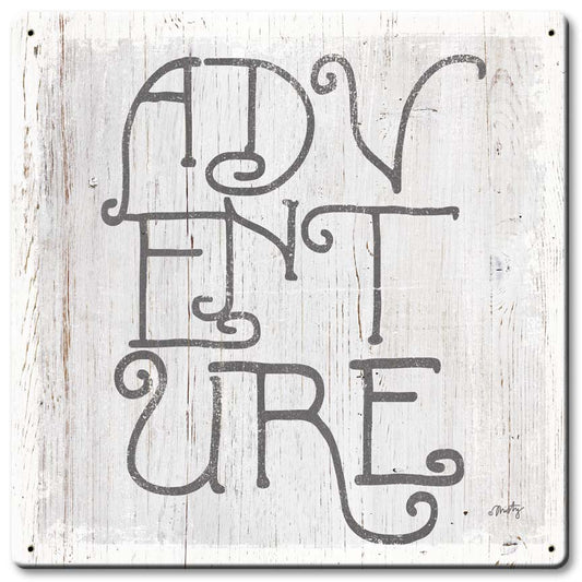 Adventure Vintage Sign, Automotive, Metal Sign, Wall Art, 12 X 12 Inches
