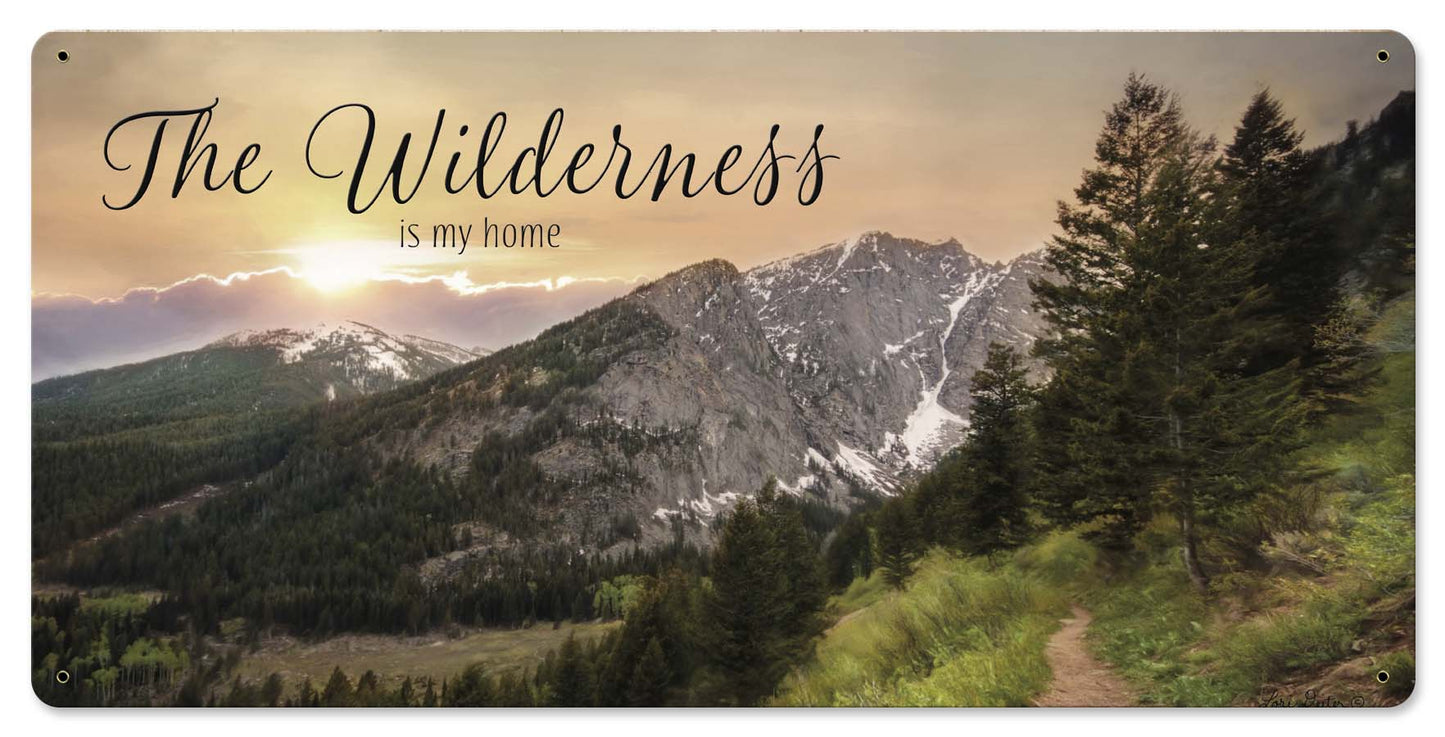 The Wilderness Home Vintage Sign, Automotive, Metal Sign, Wall Art, 24 X 12 Inches