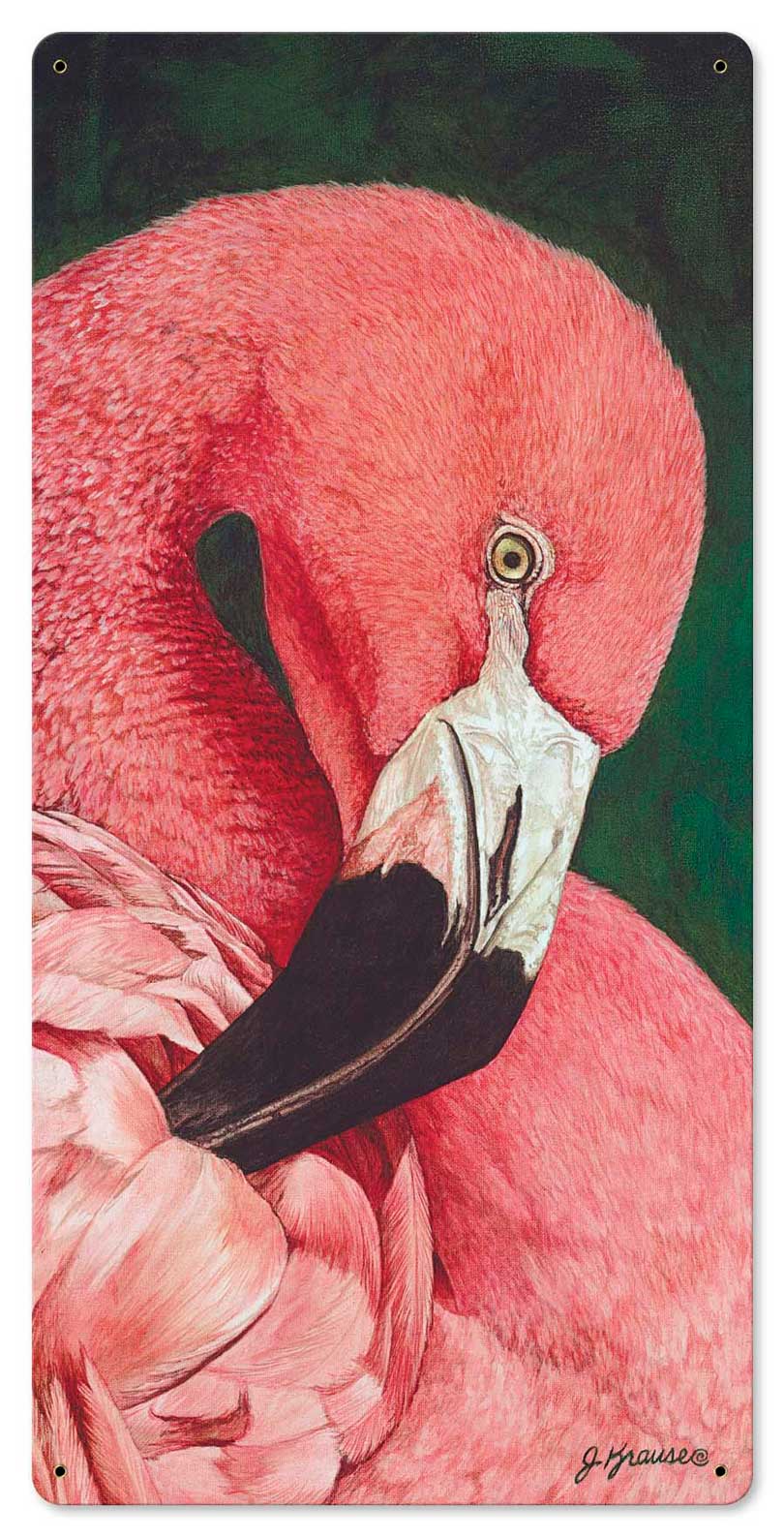 Flamingo Vintage Sign, Automotive, Metal Sign, Wall Art, 12 X 24 Inches