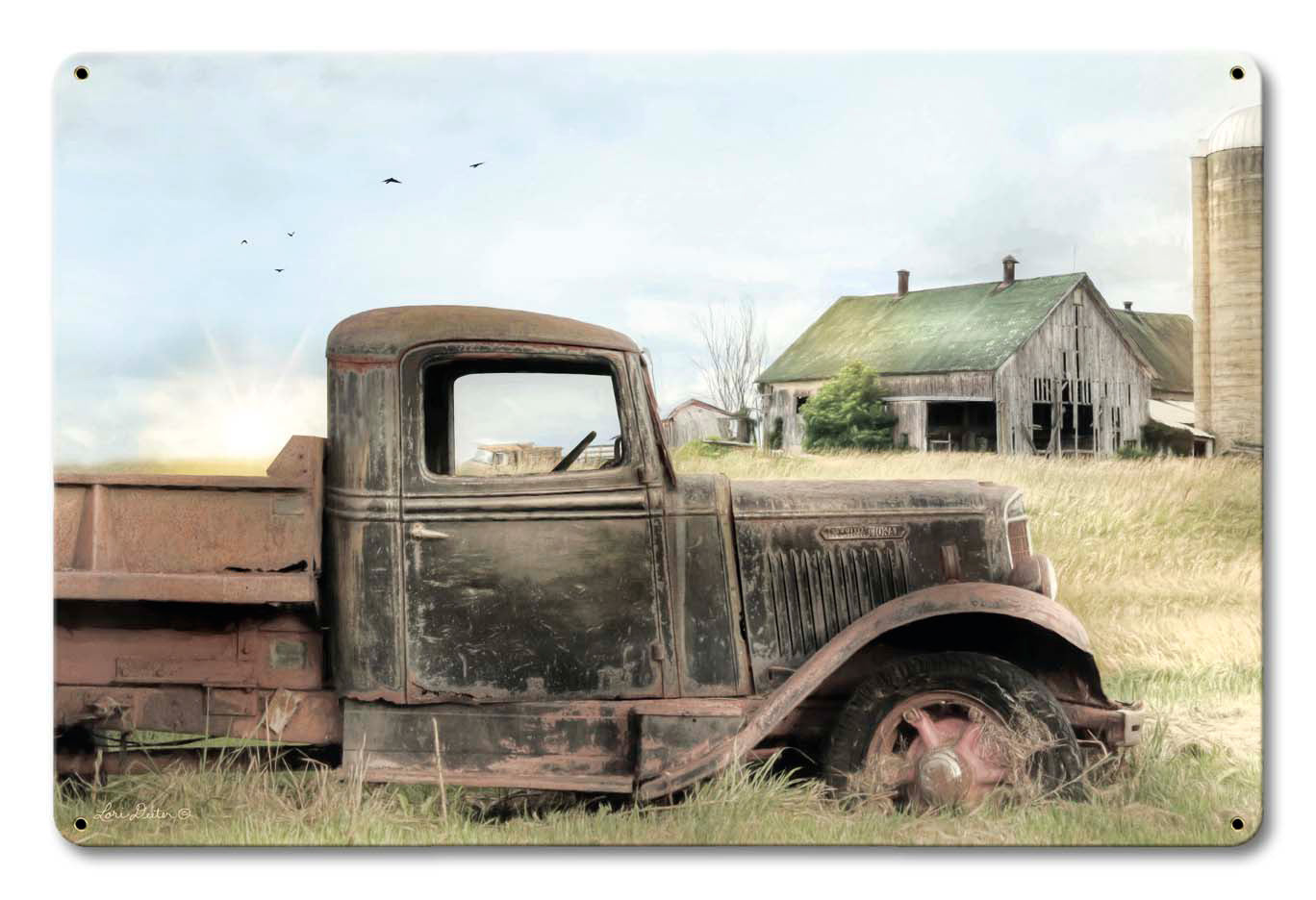 Truck Barn Vintage Sign, Automotive, Metal Sign, Wall Art, 18 X 12 Inches
