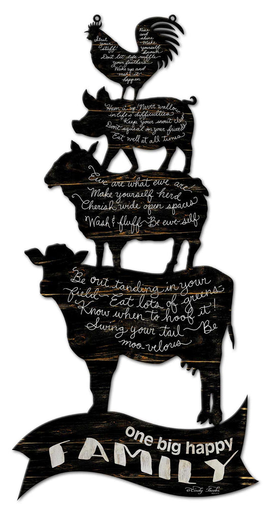 Animal X 4 Recovered Vintage Sign, Home & Garden, Metal Sign, Wall Art, 14 X 27 Inches