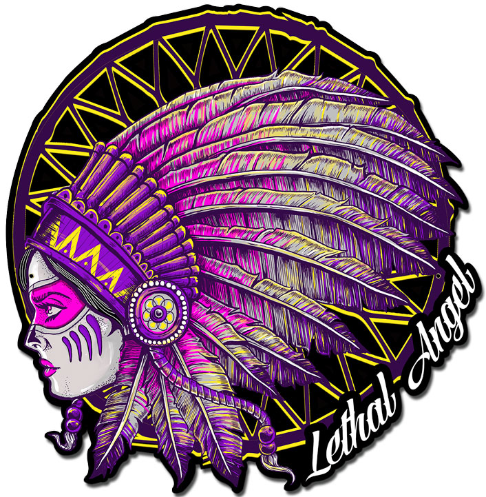 LETH194 - LETHAL ANGEL INDIAN GIRL, Man Cave, Metal Sign, Wall Art, 20 X 20 Inches