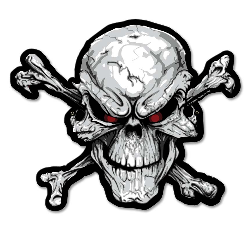 LETH210 - ANGRY SKULL, Man Cave, Metal Sign, Wall Art, 11 X 9 Inches