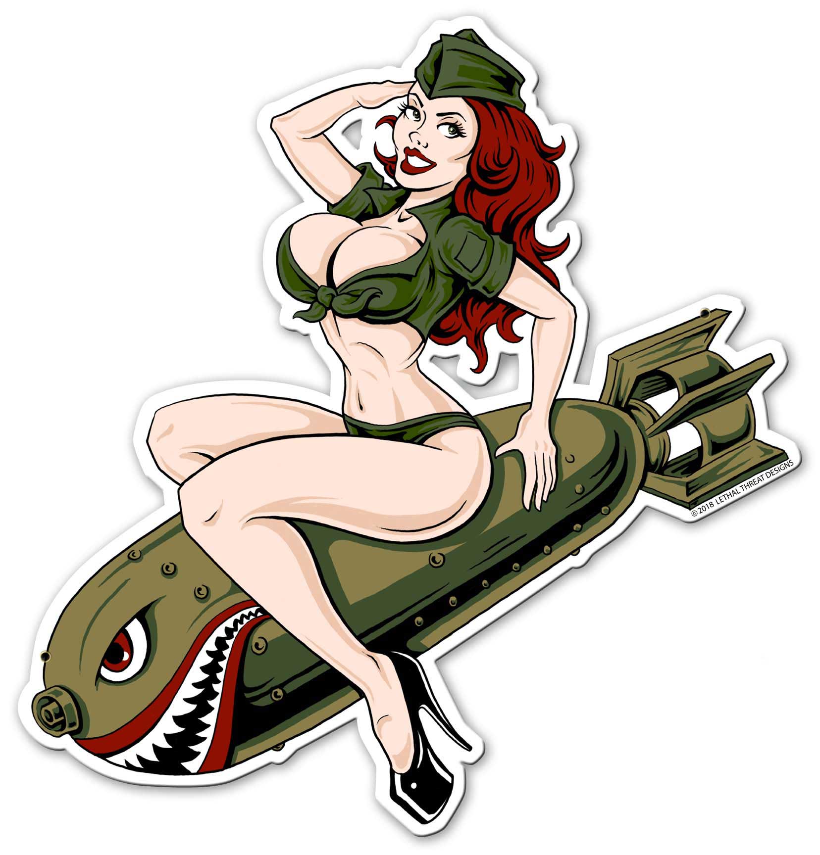 LETH212 - BOMBS AWAY, Man Cave, Metal Sign, Wall Art, 22 X 20 Inches